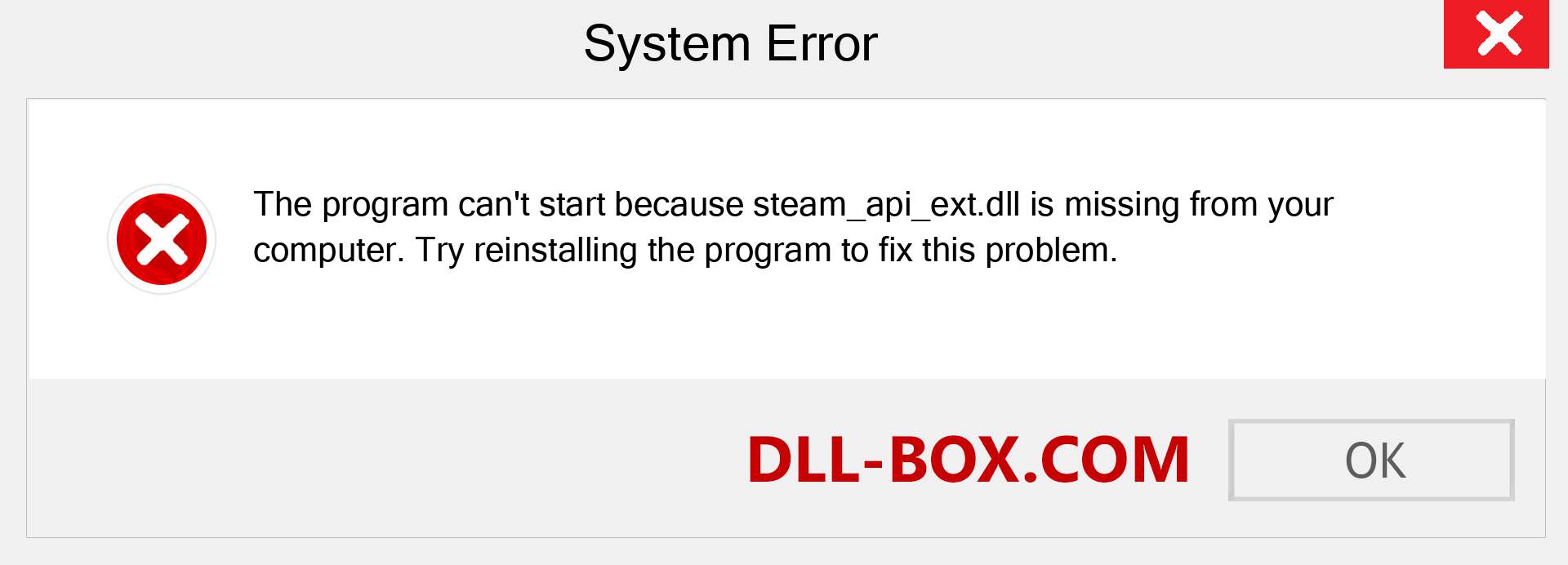  steam_api_ext.dll file is missing?. Download for Windows 7, 8, 10 - Fix  steam_api_ext dll Missing Error on Windows, photos, images